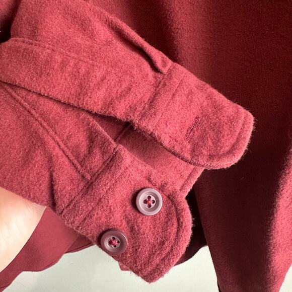 L.L. Bean Vintage Chamois Cloth Button Up Shirt L Red Maroon - Picture 4 of 7